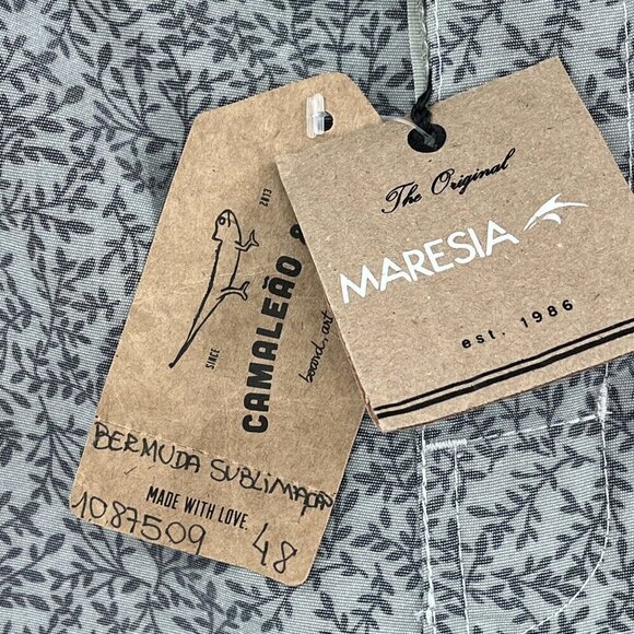 Maresia Men's Bermuda Board Shorts Gray Floral Stripe Size 48 US size 38 Casual - Picture 4 of 8